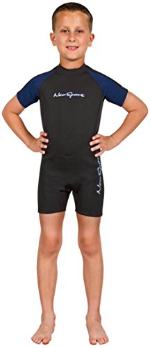 NeoSport Wetsuits Youth Premium Neoprene 2mm Youth’s Shorty, Blue Trim, 6 – Diving,  ...