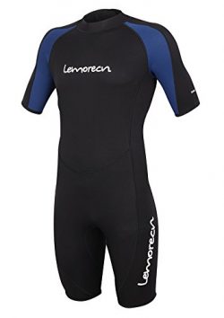 Lemorecn Wetsuits Mens Premium Neoprene Diving Suit 3mm Shorty Jumpsuit(3035,L)