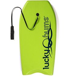 Lucky Bums Body Board with EPS Core, Slick Bottom, and Leash, Green – 37 Inches