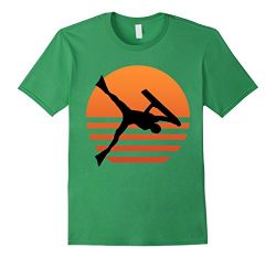 Mens Bodyboarding Rider Launching a Invert Air Body Board T Shirt Large Grass