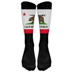 California Bear With Surfboard Casual Unisex Sock Knee Long High Socks Sport Athletic Crew Socks