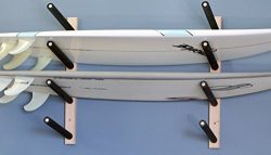 Surfboard, Wakeboard, Kiteboard Wall Rack Mount — Holds 4 Boards