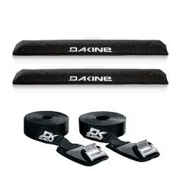 DaKine Long Aero Rack Pads with 12′ Baja Tie Down Straps – Black