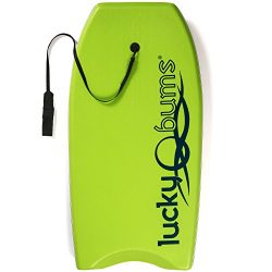 Lucky Bums Body Board with EPS Core, Slick Bottom, and Leash, Green – 41 Inches