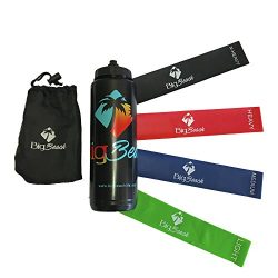 Exercise Resistance Loops Bands / Big Beach 4pc Set / Limited Edition Water Bottle / Travel Bag  ...