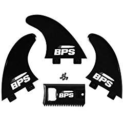 BPS Fiberglass Reinforced Surfboard Fins (3) + FCS Screw Hardware and Wax comb! Glass Flex Thrus ...