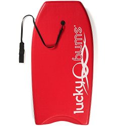 Lucky Bums Body Board with EPS Core, Slick Bottom, and Leash, Red – 41 Inches