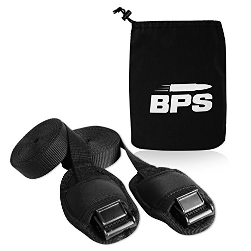 BPS 16′ Surf / SUP Tie Down Straps w/ Bag – Black