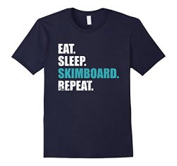 Mens Eat Sleep Skimboard Repeat T-Shirt Medium Navy