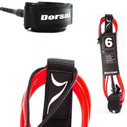 Dorsal ProComp Surfboard Surf Leash – Red 6 FT