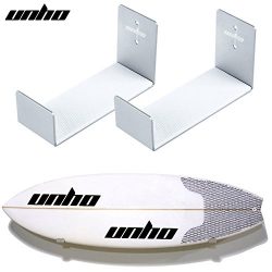 UNHO Heavy Duty Aluminum Surfboard Wall Mount Bracket Display Rack Surfboard Storage Holder Sliver