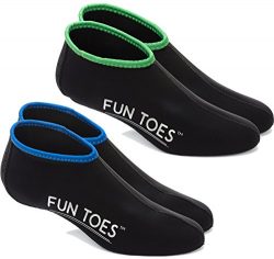 FUN TOES 2.5MM Neoprene Socks for Water Sports SNUG FIT for Women & Men – 2 PAIRS of S ...