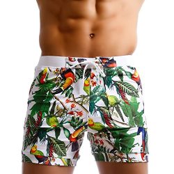 Taddlee Men Swimwear Swimsuits Flower Print Surf Board Boxer Shorts Trunks Long (M)