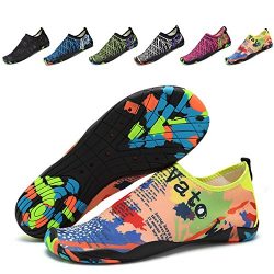 PENGCHENG Mens Womens Water Shoes Barefoot Aqua Socks Quick-Dry Lightweight Swim Beach Pool Yoga ...