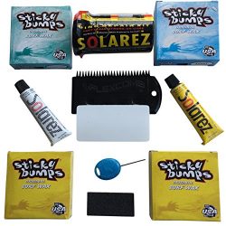 STICKY BUMPS WAX plus SOLAREZ UV-CURE Resin, Ding Repair Kit, NOW includes A FUTURES FIN KEY, (2 ...