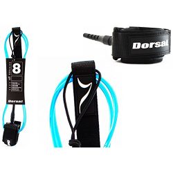 Dorsal Premium Surfboard 6, 7, 8, 9, 10 FT Surf Leash – Blue 8 FT Longboard / Blue