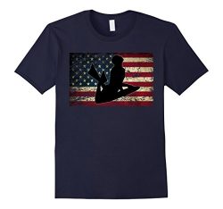 Mens American Flag Bodyboarder Shirt USA Flag Bodyboard T Shirt Medium Navy