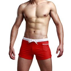 Men’s Beach Surf Board Shorts Mens Swim Suits Extended Size Size XXL, Red