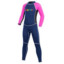 Neoprene Wetsuits for Kids Boys Girls Back Zipper One Piece Swimsuit UV Protection-Brand NatyFly ...