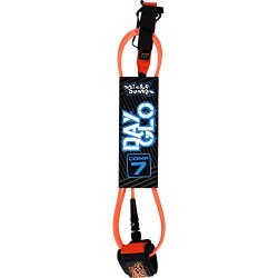 Sticky Bumps Day-Glo Comp Orange Surfboard Leash – 7′