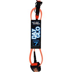 Sticky Bumps Day-Glo Comp Orange Surfboard Leash – 7′