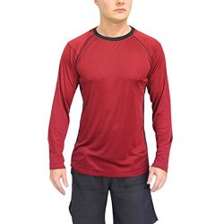 Metro Outfit Men’s long sleeve Rashguard swim tshirt with UPF 50+ sun protection