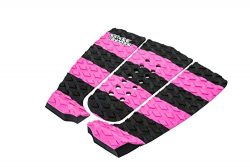 Sticky Bumps Traction the Stripe – 3 Piece Surfboard Traction Pads, Black/Pink
