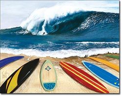 WAIT YOUR TURN BEACH SURF SURFER SURFING LONG BOARD SURFBOARD FIN METAL SIGN