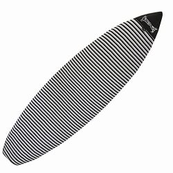 Bubble Gum Surfboard Short Board Stretch Terry Sock Day Bag (Black / Grey / White, 6’3″)