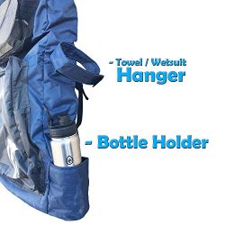 eBodyboarding.com 2-Board Bag with Bottle Holder – Navy with Grey Pockets