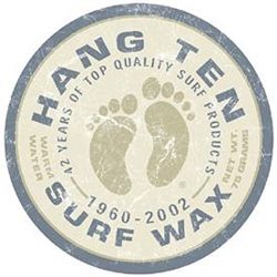 HANG TEN SURF WAX 1960 – 2002 SURFBOARD LONGBOARD SURFING FIN BEACH METAL SIGN