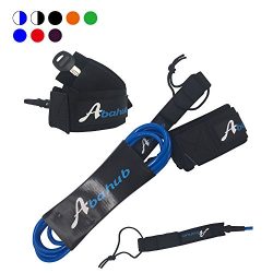 Abahub Premium Surfboard Leash Leg Rope SUP Legrope straight 8 feet blue 7 mm thick