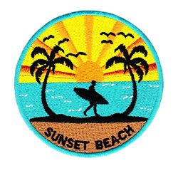 Vintage Style Sunset Beach Surfing Surfer Shirt Patch 9cm – Badge – Patches –  ...