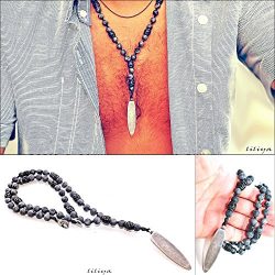 surfboard pendant necklace – Surf Necklace – Men Long necklace – Long Gemstone ...