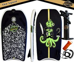 Gold Coast Surfboards – Inflatable Body Board Boogy Board with Fins- The Squid – 42” ...