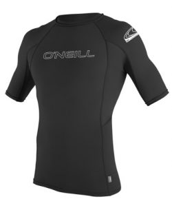 O’Neill Wetsuits Men’s Basic Skins UPF 50+ Short Sleeve Rash Guard, Black, Large