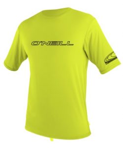 O’Neill Wetsuits Men’s Basic Skins UPF 50+ Short Sleeve Sun Shirt, Lime, X-Large