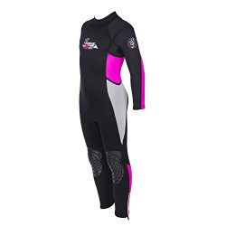 Seavenger 3mm Kids Full Body Wetsuit with Knee Pads for Surfing, Snorkeling, Swimming (Coral Pin ...
