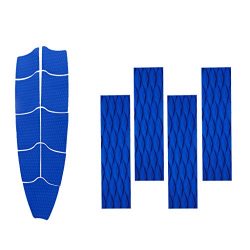 MonkeyJack 9 Pieces Blue Diamond Grooved Non-slip EVA Surfboard Skimboard Bodyboard Full Deck Tr ...