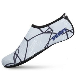 SENFI Unisex Water Skin Shoes Barefoot Aqua Socks For Pool Water Aerobics Exercise,TFF-0202grey-XXL