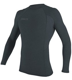 O’Neill UV Sun Protection Men’s Basic Skins Long Sleeve Crew Rashguard, Blue Dim Sla ...