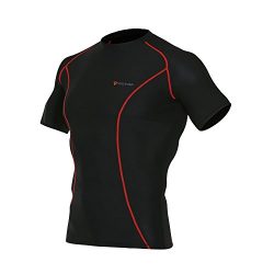 OUTOF Men’s Short Sleeve T-Shirts Baselayer Cool Dry Compression Top Running Yoga Rashguar ...