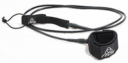 Naked Viking Surf: 7 Foot Surfboard Leash, Solid Black