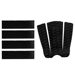 Fityle 7 Pieces Ultra Lightweight EVA Surfboard Surfing Traction Pad Tail Pad – Black