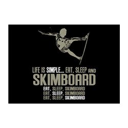 Teeburon Life is simple eat, sleep and Skimboard Pack of 4 Stickers