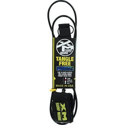 Surfmore XM Surf More XM Tangle Free Double Swivel Regular Surfboard Leash 9′ Black