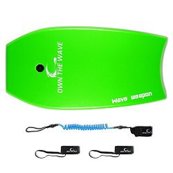 Own the Wave 41″ Green Bodyboard with Leash and Fin Tethers (2018)