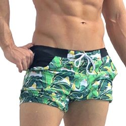 Taddlee Men Swimwear Swimsuits Surf Board Boxer Shorts Long Swim Trunks, Green, XX-Large