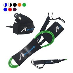 Abahub Premium Surfboard Leash Leg Rope SUP Legrope straight 8 feet green 7 mm thick