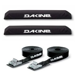 Dakine 34″ Extra Long Black Aero Roof Rack Surfboards Pads and 12′ Tie Down Straps f ...